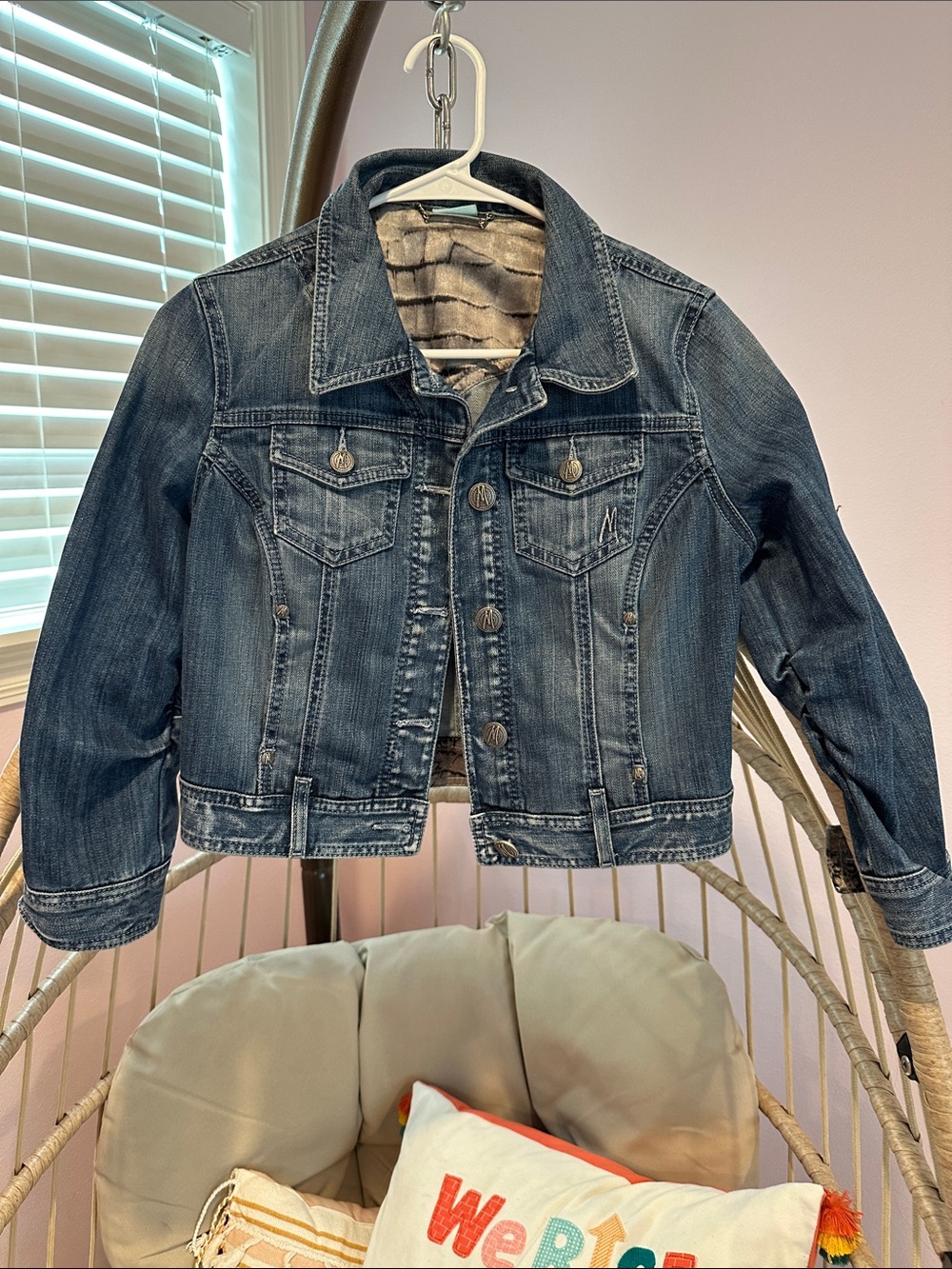 Guess Dark Blue Washed Denim Jacket - Women's